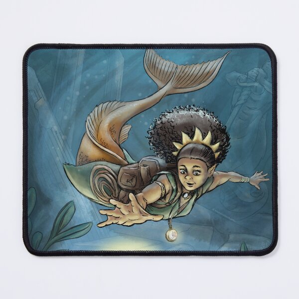 Item preview, Trillia's Quest - Fantasy Art of Mermaid Adventurer Exploring Ancient Ruins Under the Sea designed and sold by stephsmith.