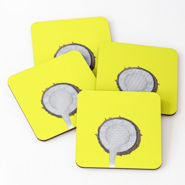 Item preview, COCONUT on VIBRANT YELLOW BACKGROUND designed and sold by EstelleCress.