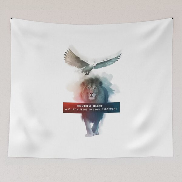 Item preview, The Spirit of the Lord was Upon Jesus, Lion and Dove Art  designed and sold by Faithloveshop.