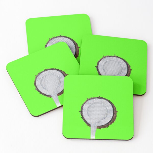 Item preview, HALF of COCONUT, COCONUT MILK on GREEN  designed and sold by EstelleCress.