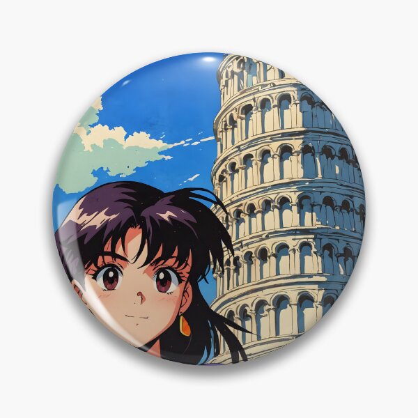 Item preview, Tower of Pisa Italy Retro Anime Girl 80s Vintage Travel designed and sold by Retro-Anime9.