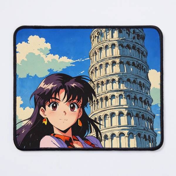 Item preview, Tower of Pisa Italy Retro Anime Girl 80s Vintage Travel designed and sold by Retro-Anime9.