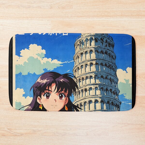Item preview, Tower of Pisa Italy Retro Anime Girl 80s Vintage Travel designed and sold by Retro-Anime9.