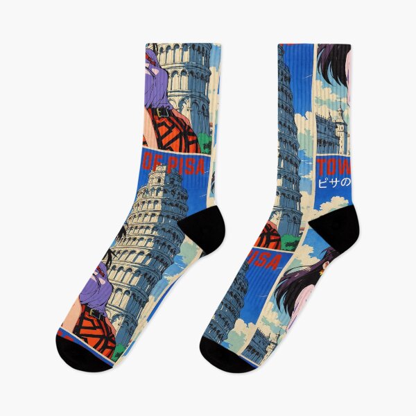 Item preview, Tower of Pisa Italy Retro Anime Girl 80s Vintage Travel designed and sold by Retro-Anime9.