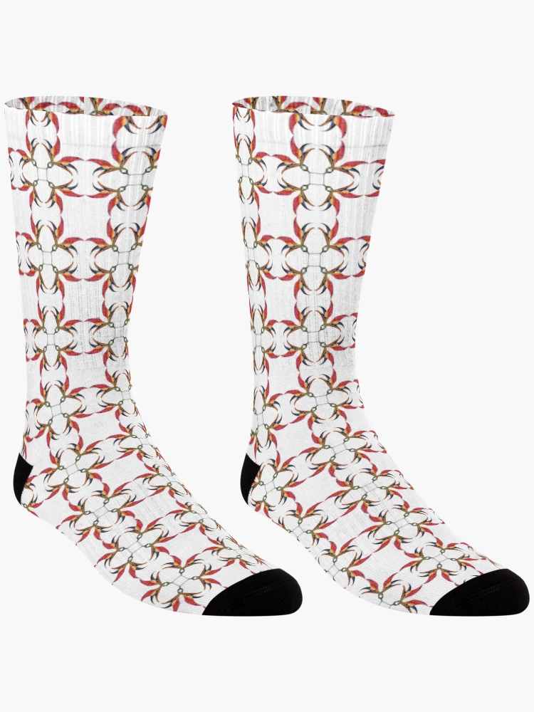 Thumbnail 3 of 5, Socks, Red pattern designed and sold by Meo Design.
