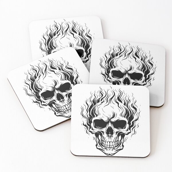 Item preview, Flaming Skull Fire Burning Skeleton Inferno Halloween designed and sold by inkoutninja.