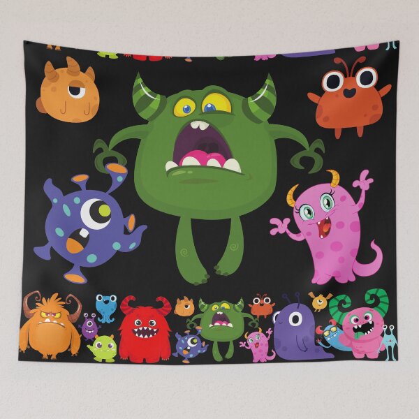 Item preview, Cute Little Monsters Party Green designed and sold by LaartStudio.
