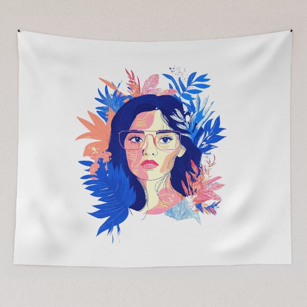 Item preview, Lady in the Jungle leaves abstract graphic design designed and sold by Artbyminga.