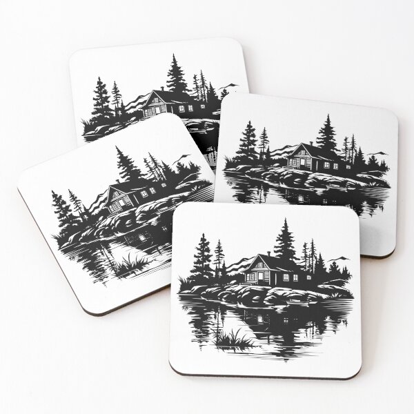Item preview, Rustic Cabin Retreat Lake Forest Woodland Cottage Home designed and sold by inkoutninja.
