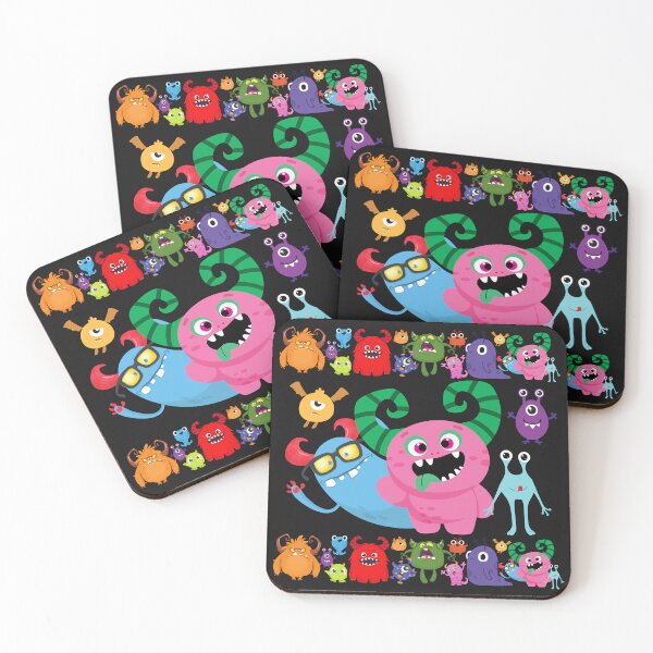 Item preview, Cute Little Monsters Party Pink designed and sold by LaartStudio.