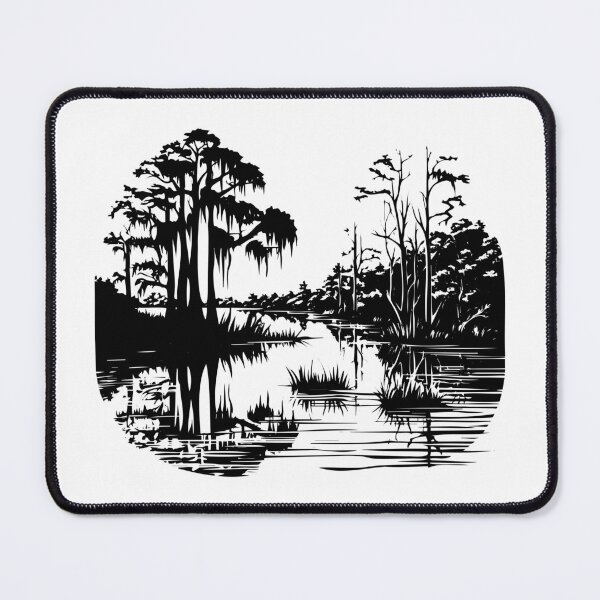 Item preview, Caddo Lake Bald Cypress Tree Water Pond Swamp Grove Moss Scene designed and sold by inkoutninja.