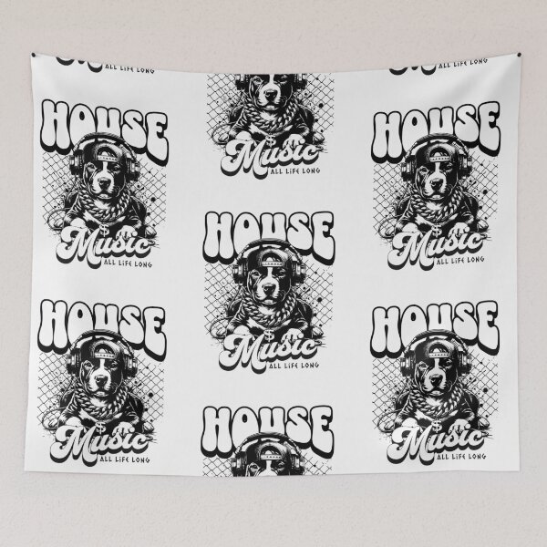Item preview, HOUSE MUSIC  - House Dawg (Black)  designed and sold by Discothreadz.
