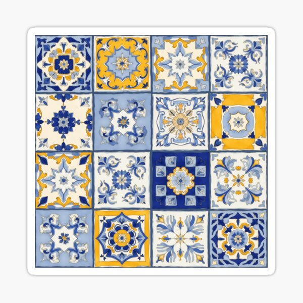 Item preview, Spanish Tiles Repeating Pattern designed and sold by Magnolia Valley Art.