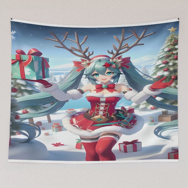 Item preview, Miku Reindeer's Magical Christmas - Holiday Art designed and sold by Venta Mix  JellycientArt.