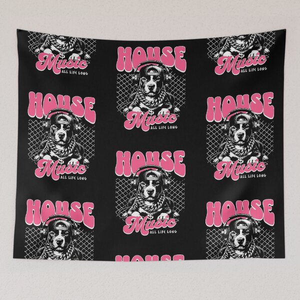 Item preview, HOUSE MUSIC  - House Dawg (pink/white)  designed and sold by Discothreadz.