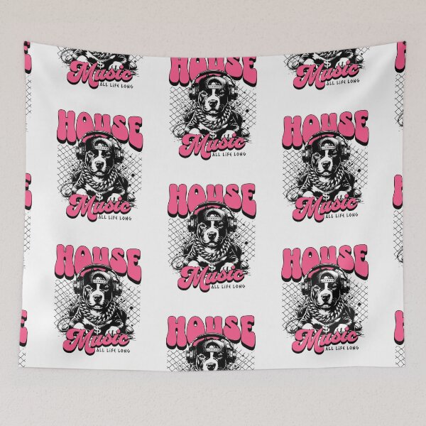 Item preview, HOUSE MUSIC  - House Dawg (Black/pink)  designed and sold by Discothreadz.