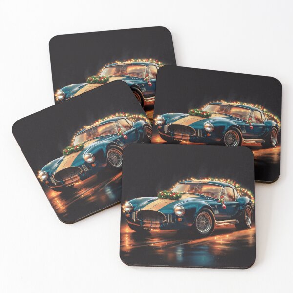 Item preview, Vintage Blue Sports Car with Christmas Decorations designed and sold by Kenny8716.