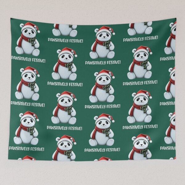 Item preview, PAWSITIVELY FESTIVE!, PAWSITIVELY FESTIVE!, Gift panda loving kids, Christmas gift you panda loving kids, cute panda designed and sold by DekoDesignsHub.