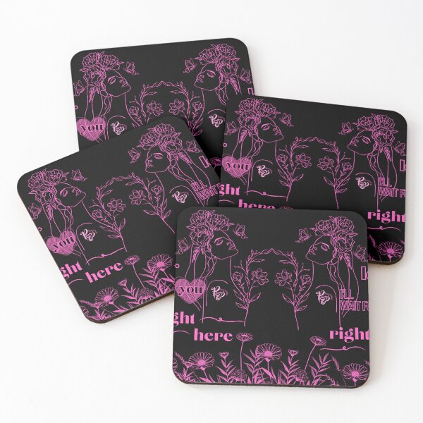 Item preview, Flower lady who waits for you (black and pink) designed and sold by ProsetoPrint.