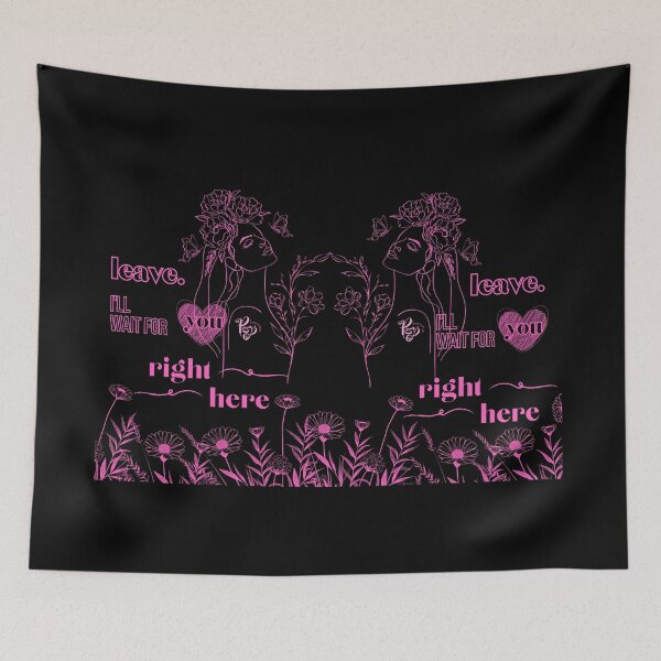 Item preview, Flower lady who waits for you (black and pink) designed and sold by ProsetoPrint.