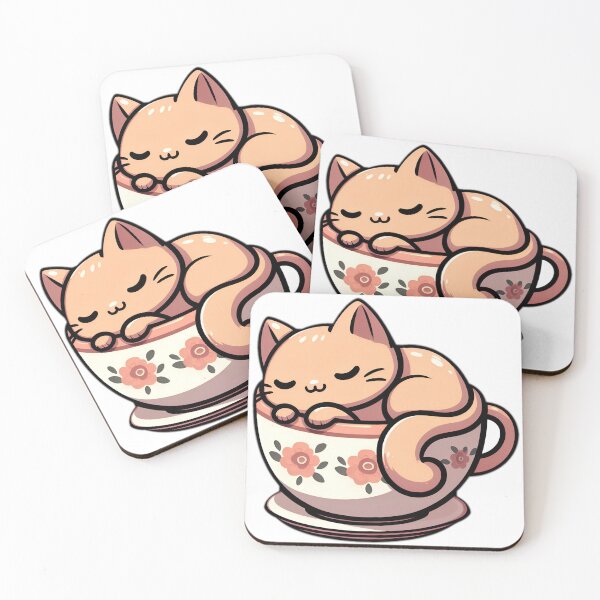 Item preview, Cozy Cartoon Cat Asleep in Teacup - Cute Illustration designed and sold by niteshRart.