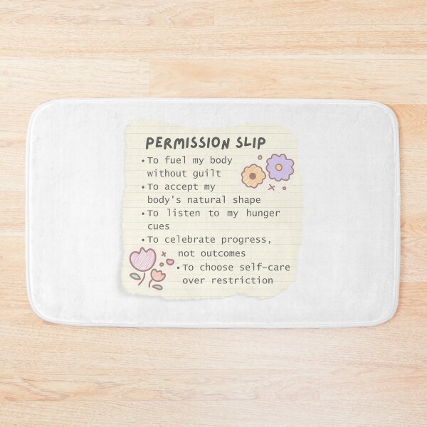 Item preview, Anorexia / eating disorder recovery permission slip | Positive affirmations | Mental health quotes designed and sold by NeurodiverseTea.