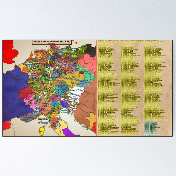 Item preview,  Map of the Holy Roman Empire in 1337 designed and sold by Stefan Z..