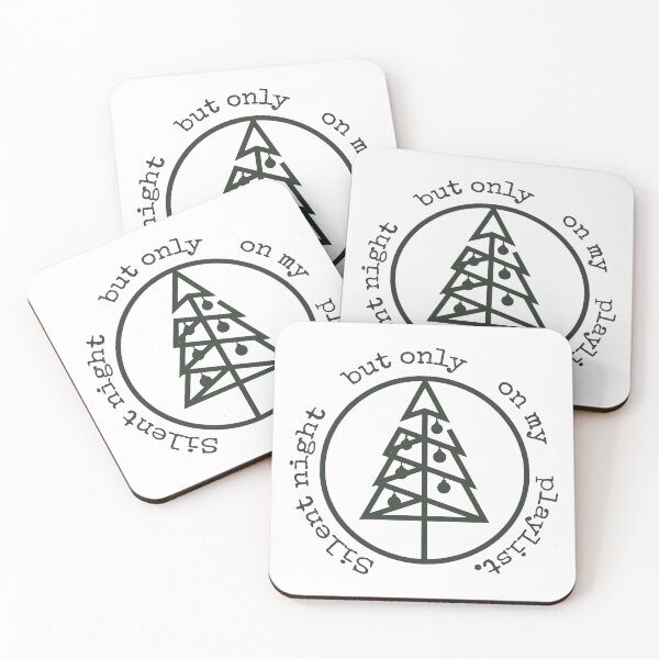 Item preview, Silent night but only on my playlist: Modern Holiday Humor with a Minimalist Tree designed and sold by SplashTastic.