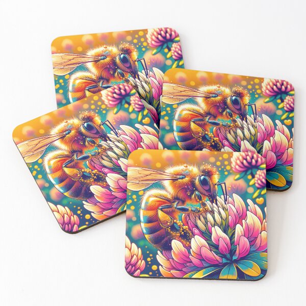 Item preview, Honey bee on clover  designed and sold by Catherine Harrison.