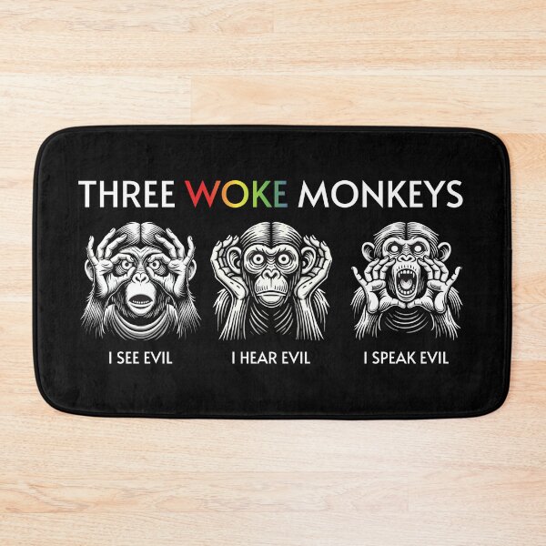 Item preview, Three Woke Monkeys Political Parody designed and sold by Me-Meme.