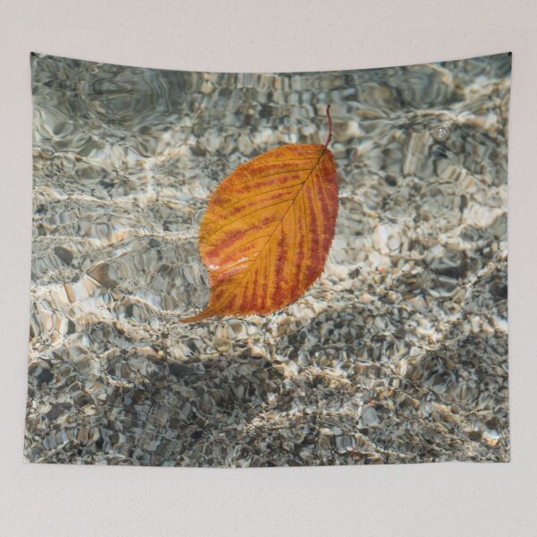 Item preview, Autumnal Bijou - Floating Cherry Leaf in Vibrant Orange Vermilion designed and sold by Georgia Mizuleva.