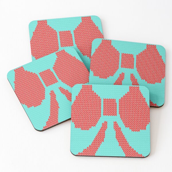 Item preview, Knit Red Bow on Green Background Hand Drawn designed and sold by Victoria Rose.