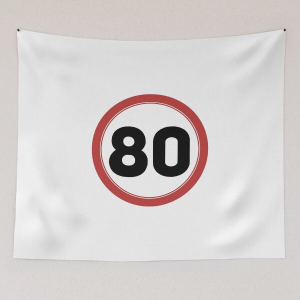 Item preview, Speed limit 80, happy 80th birthday designed and sold by Wolagno.