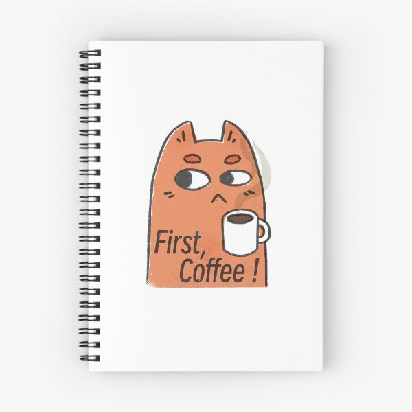 Item preview, First, Coffee! – A Cat for Coffee Lovers designed and sold by LFStickers.