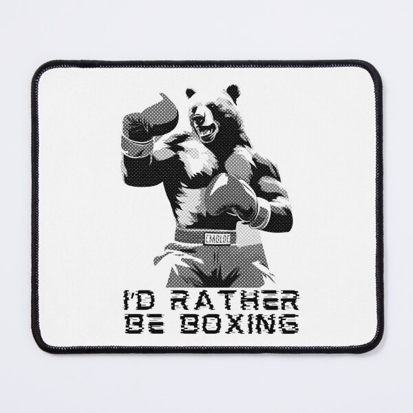 Item preview, I'D Rather Be Boxing Bear Halftone designed and sold by TrueArtsStore.