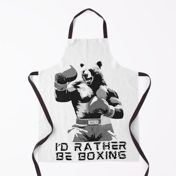 Item preview, I'D Rather Be Boxing Bear Halftone designed and sold by TrueArtsStore.