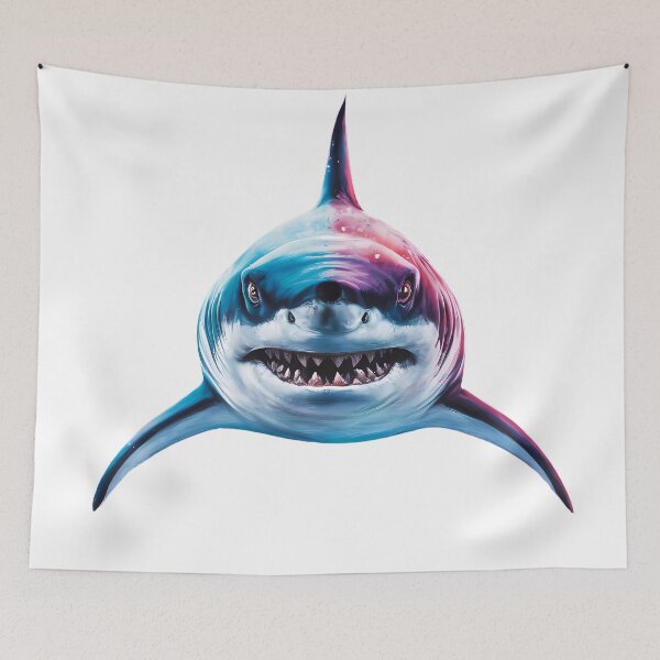 Item preview, Cosmic Shark Sticker - Bold Galaxy Great White Design, Scuba Decal Shark designed and sold by WatermelonPink.