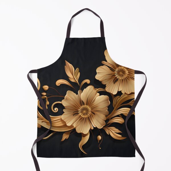 Item preview, Elegant Golden Floral Design on Black designed and sold by GreenInkXpress.