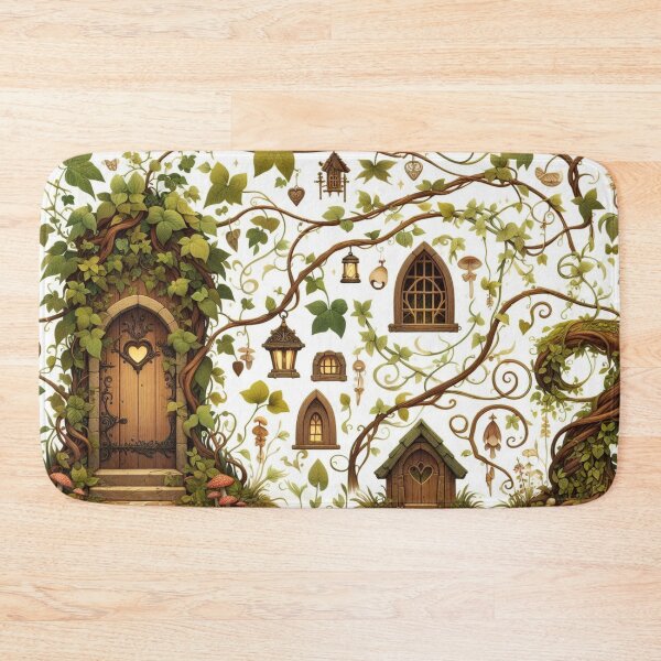 Item preview, Whimsical Fairy Door in Enchanted Forest designed and sold by TeslaSt0re.