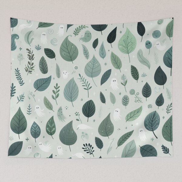 Item preview, Whimsical Ghostly Leaf Pattern designed and sold by TeslaSt0re.
