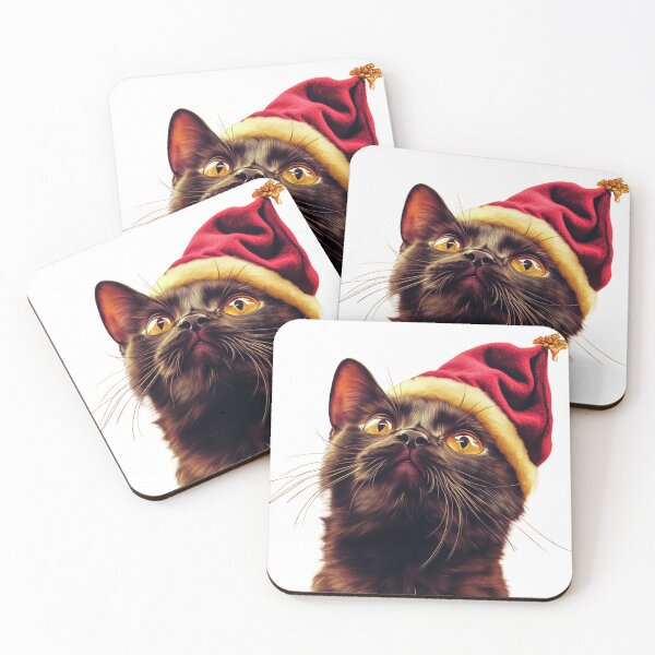 Artikelvorschau, Santa Cat klassisches T-Shirt entworfen und verkauft von PixcelStudioB.