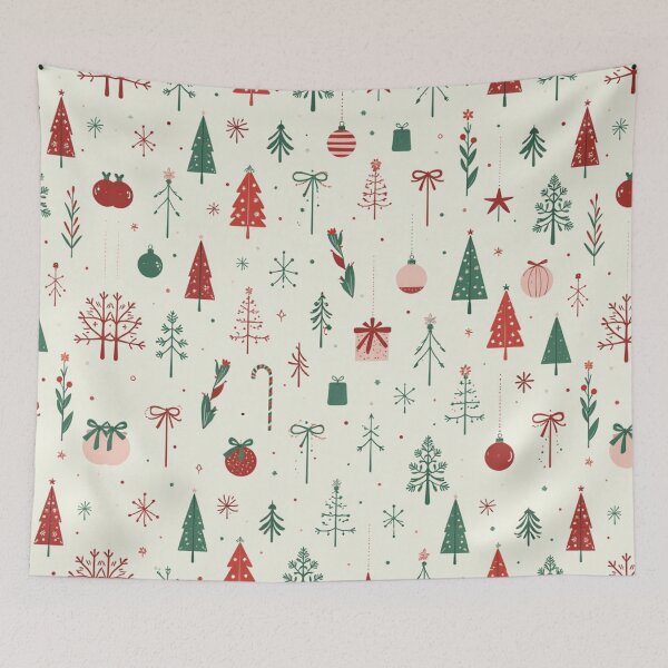 Item preview, Scandinavian Holiday Forest, Minimalistic Merry Christmas Pattern, Whimsical Winter Wonderland Art Print, Holiday Cheer Charm Poster designed and sold by Kintsugi99.