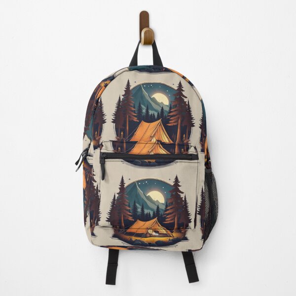 Item preview, Tranquil Night Camping Scene with Tent and Moonlight designed and sold by RaiyaTees.