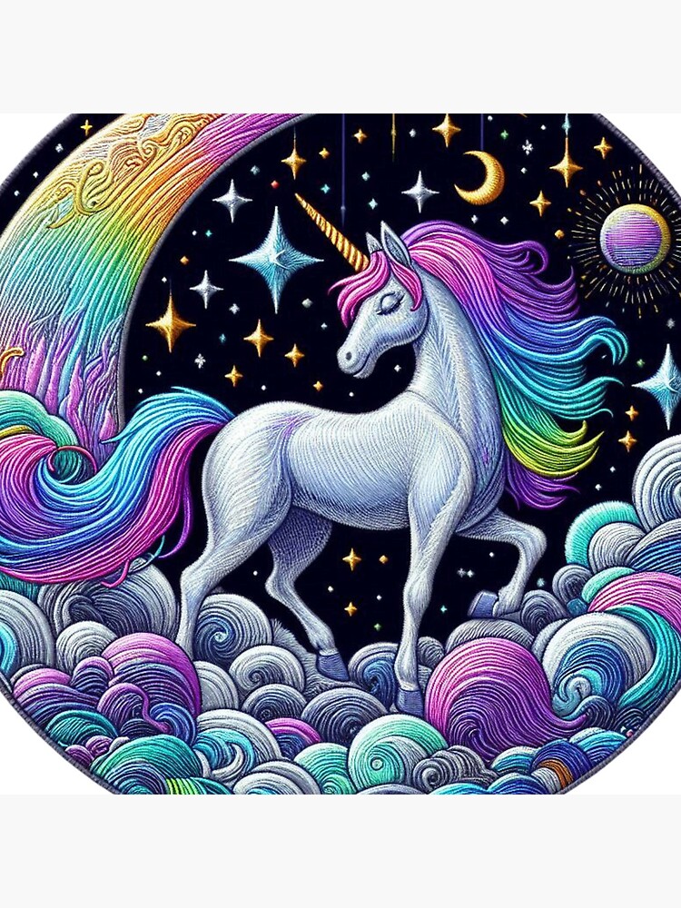Thumbnail 4 of 4, Clock, Magical Rainbow Unicorn: Dreams Come True designed and sold by mi33x.