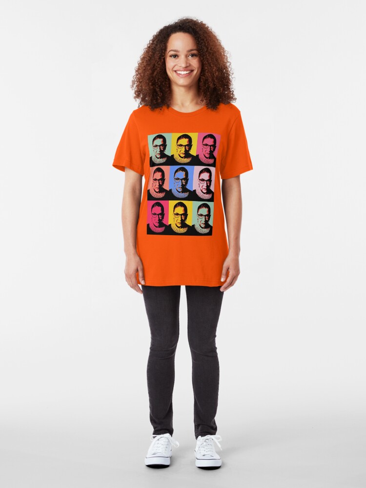 Alternate view of RBG - Pink Wave - Dissent is Patriotic Slim Fit T-Shirt