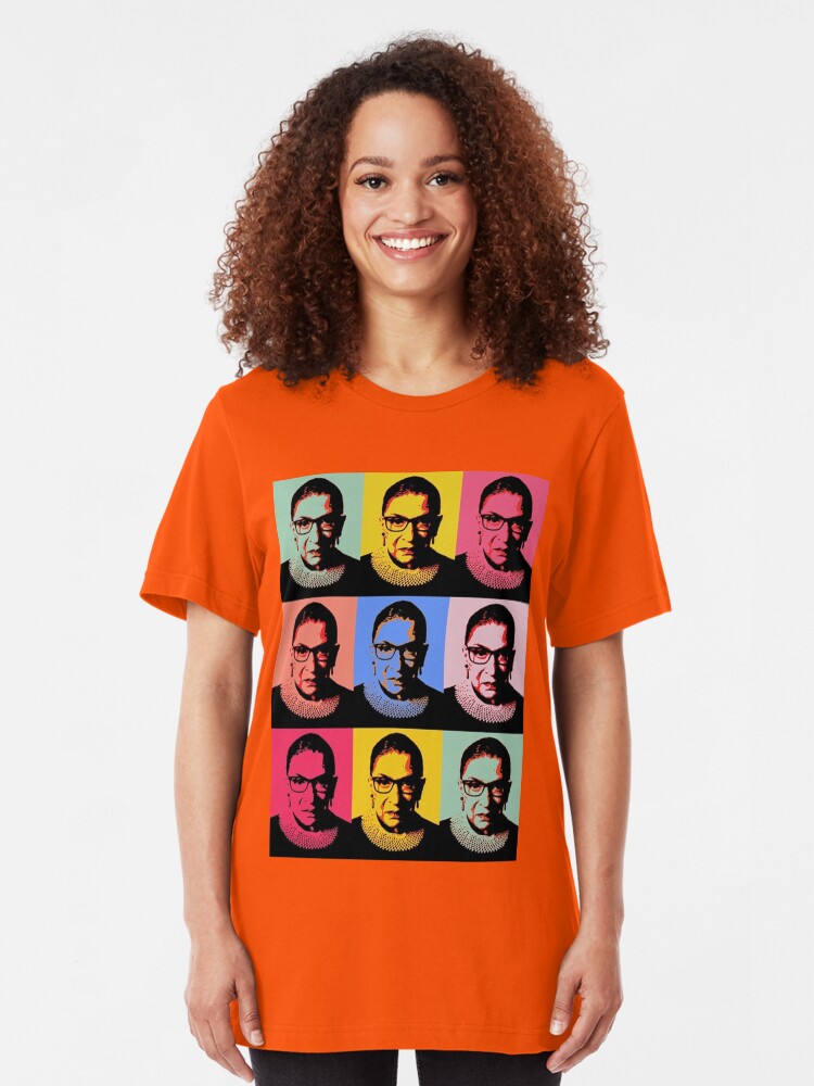 Alternate view of RBG - Pink Wave - Dissent is Patriotic Slim Fit T-Shirt