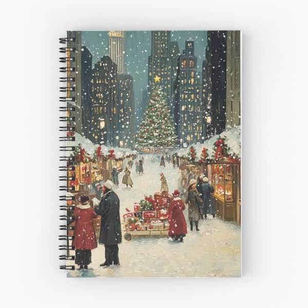 Item preview, Festive Christmas Market Painting Cozy Stalls Decorated City designed and sold by The Art of Kkatarynka.