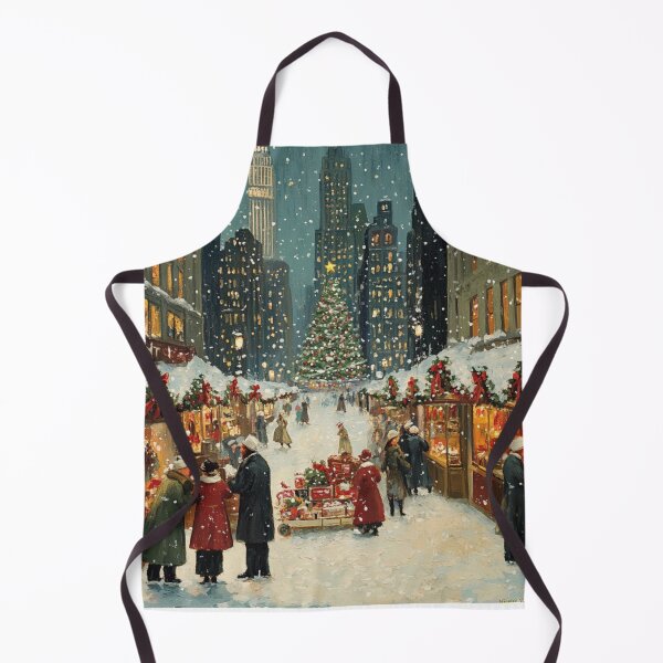 Item preview, Festive Christmas Market Painting Cozy Stalls Decorated City designed and sold by The Art of Kkatarynka.