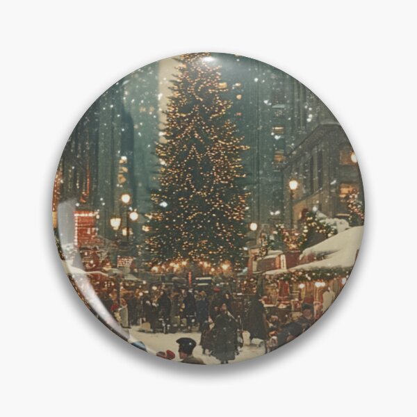Item preview, Festive Christmas Market Painting Cozy Stalls Decorated City designed and sold by The Art of Kkatarynka.
