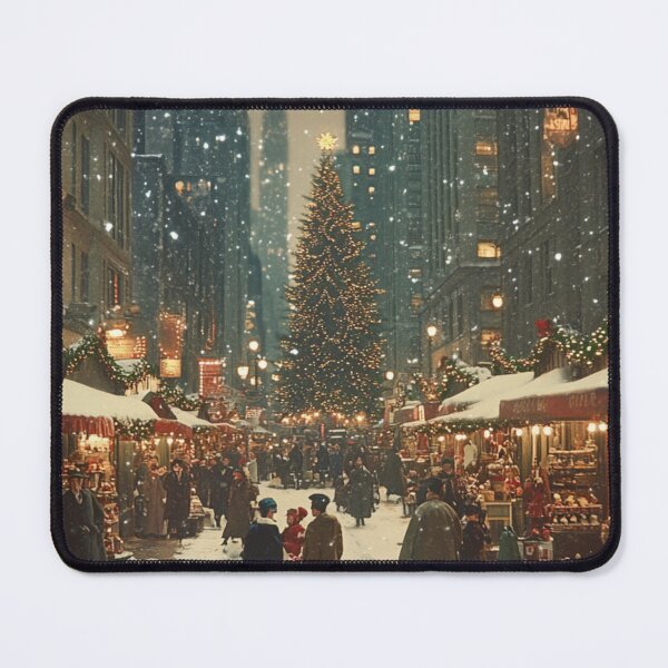Item preview, Festive Christmas Market Painting Cozy Stalls Decorated City designed and sold by The Art of Kkatarynka.